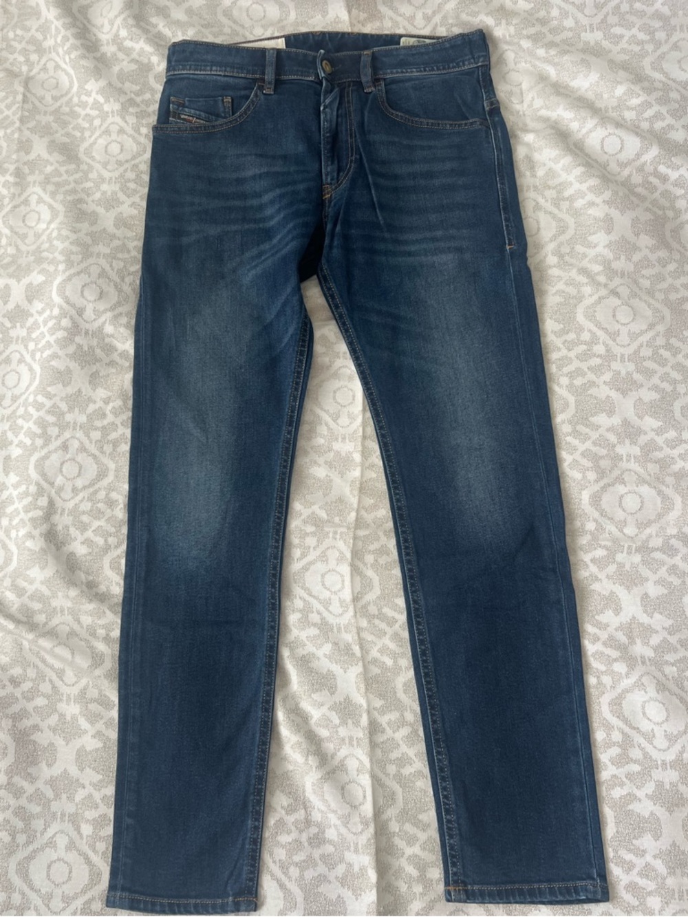 Diesel Men's THOMMER Slim-Skinny Jeans in Dark Blue Denim